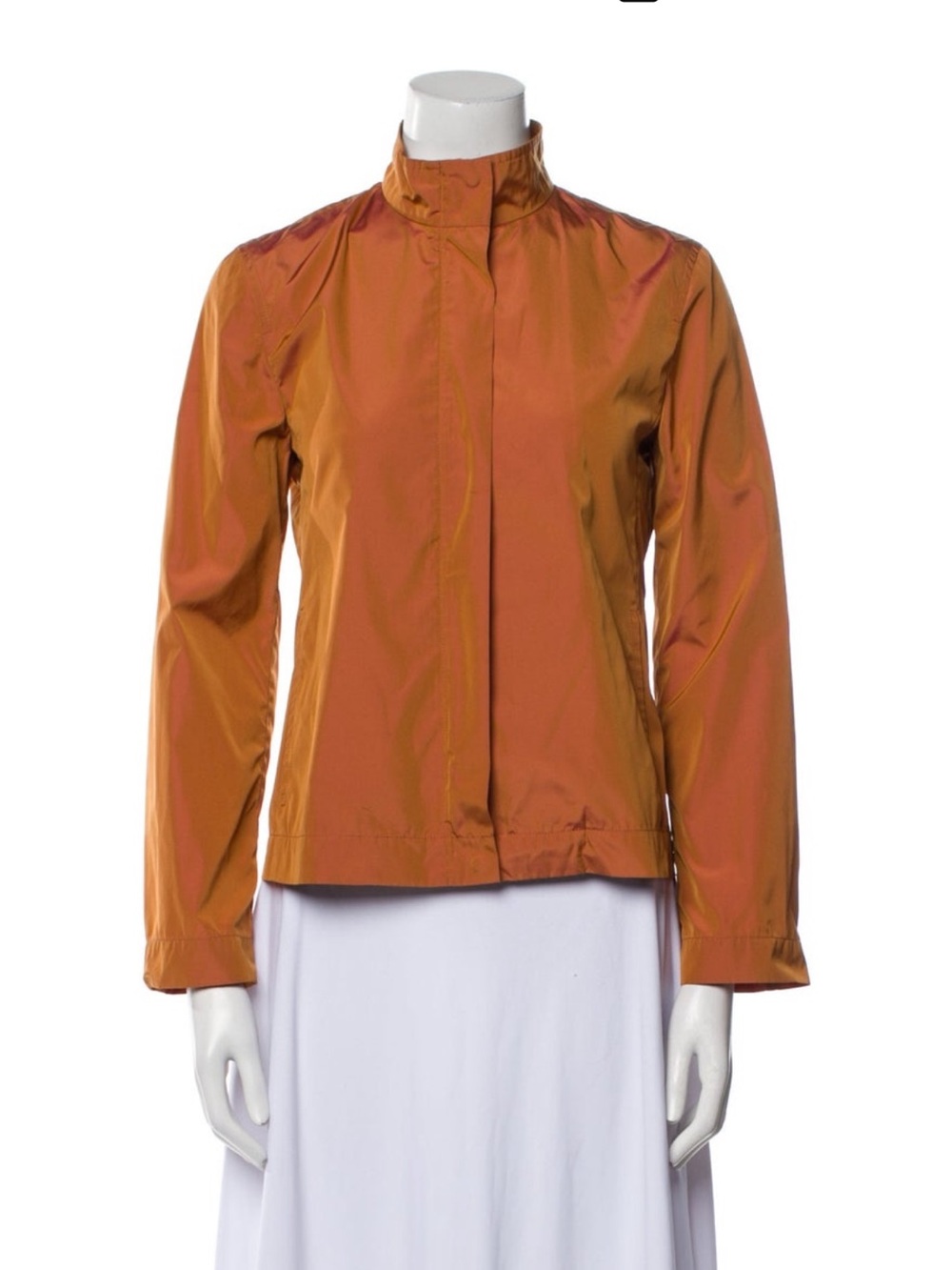 Max Mara Weekend Lightweight Orange Utility Jacket with Stand Collar